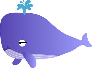 cute whale cartoon, sea animal