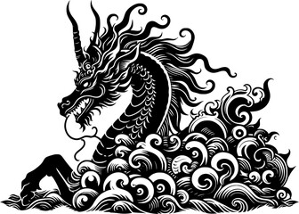 black and white dragon kirin