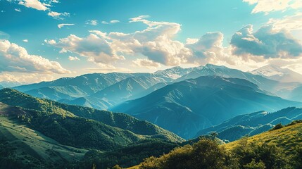 Fototapeta premium view of mountain range. copy space for text.