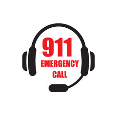 911 emergency call service icon. Vector illustration	
