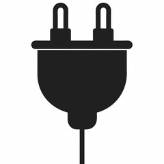 A simple and elegant black silhouette vector of plug art vector illustrator