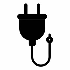 A simple and elegant black silhouette vector of plug art vector illustrator