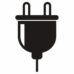 A simple and elegant black silhouette vector of plug art vector illustrator