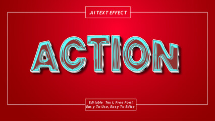 Naklejka premium Action 3d text effect