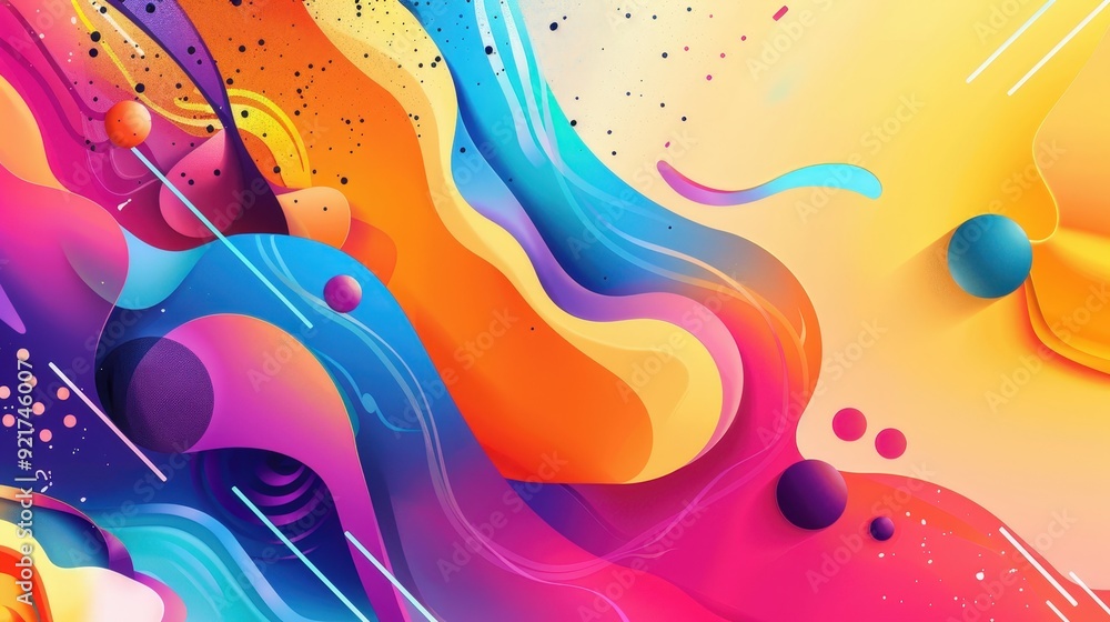 Poster a creative background design with a splash of vibrant colors and abstract shapes blending seamlessly