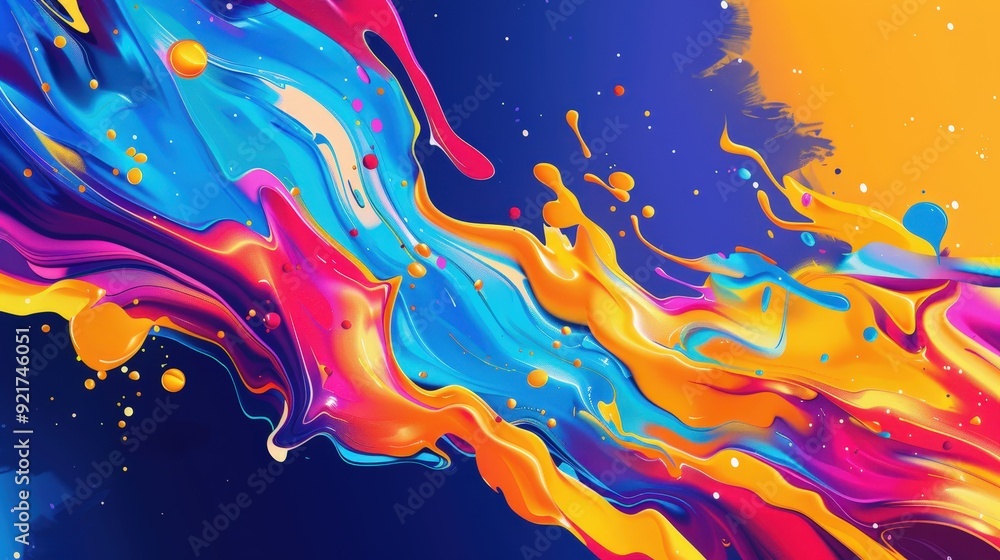 Poster a creative background design with a splash of vibrant colors and abstract shapes blending seamlessly