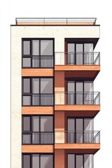 Fototapeta premium Apartment building with balconies