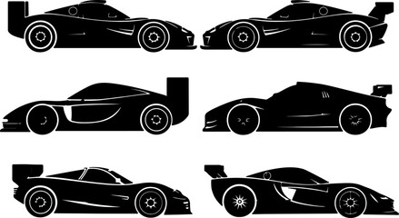 Vintage Racing car silhouette vector black © IftiarJony