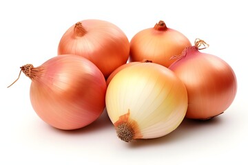 Onions in isolation on a pure white background
