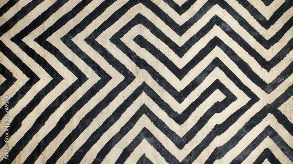 Poster a modern design featuring a series of angular, zigzag lines arranged in a repetitive pattern.