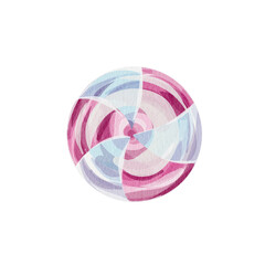 Watercolor Chritmas Gumdrop, lollipop. Hand drawn isolated sweet candy illustration on white background