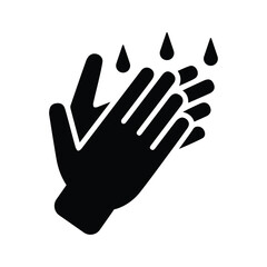 Clean, hand, hygiene icon.Black vector graphics.