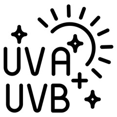 SPF, UV or sun protection icon