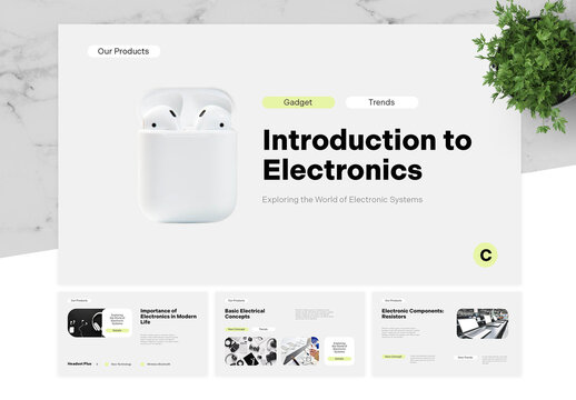 Gray and Green Electronic Presentation