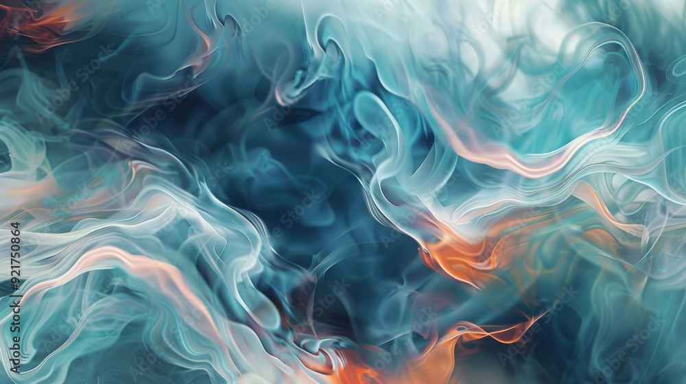 Poster a mesmerizing abstract background featuring swirling patterns in shades of blue, teal, and hints of 