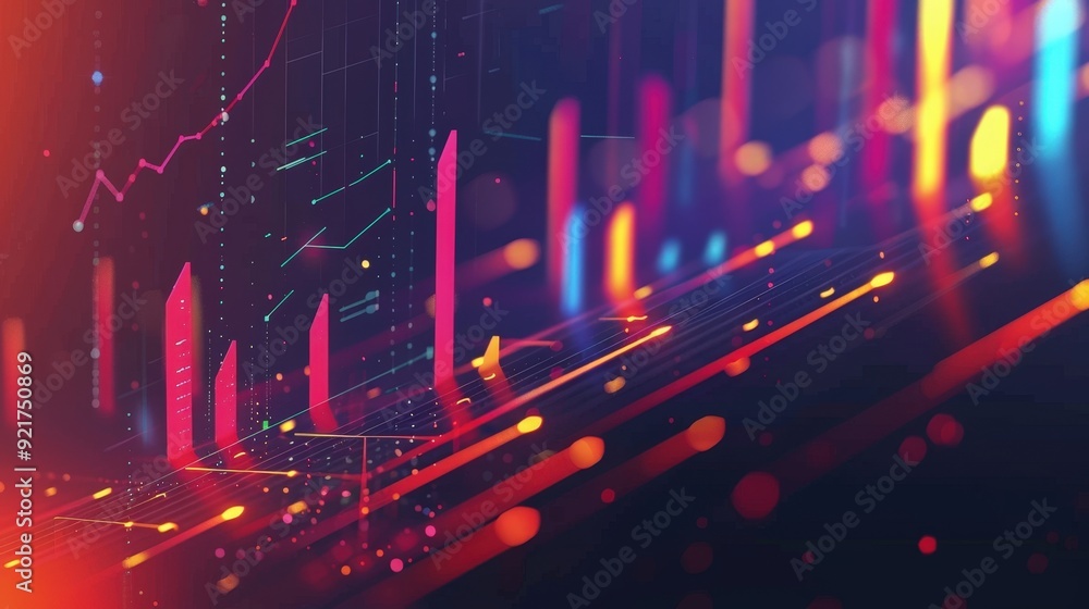 Poster a refined business pattern with a repeating design of abstract graphs and charts.