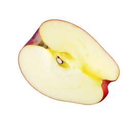 Sliced Red apple fruit isolated on white background.