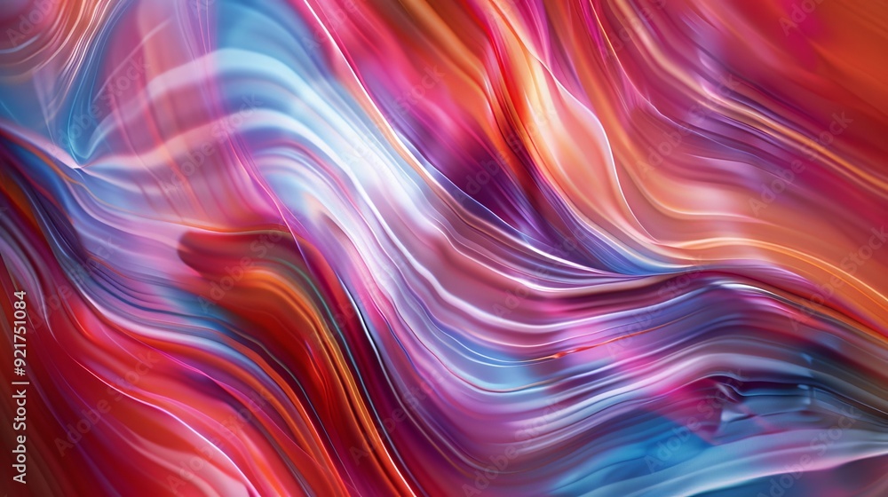Aufkleber a vibrant and dynamic abstract image featuring flowing waves of color, evoking a sense of movement a