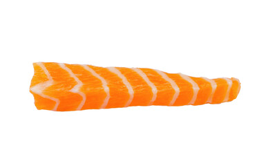 Sliced salmon isolated on white background.
