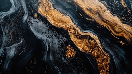 Obraz premium Black and Gold Painting Close Up