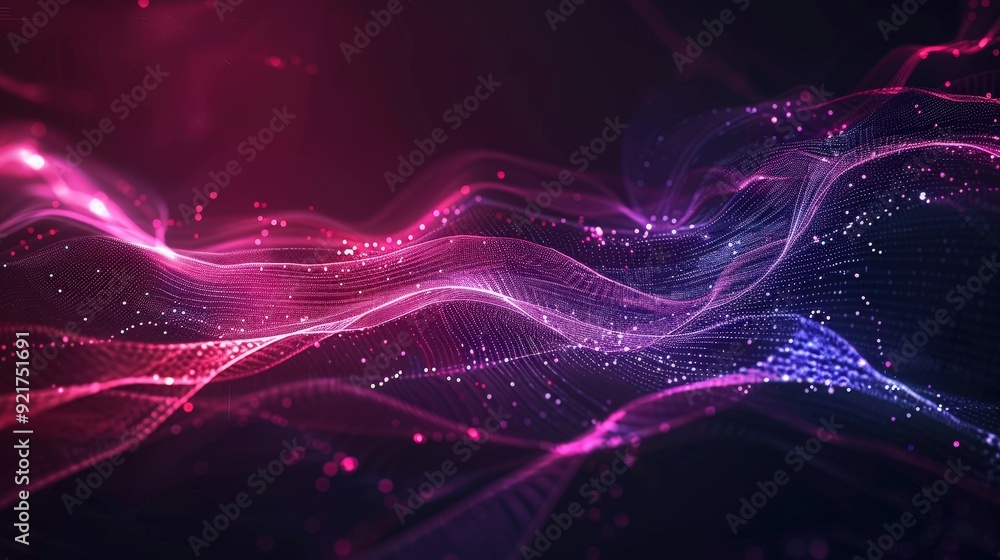 Poster a sleek, modern abstract technology background featuring a blend of glowing data streams and abstrac