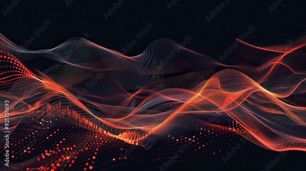 Poster a sleek, modern abstract technology background featuring a blend of glowing data streams and abstrac