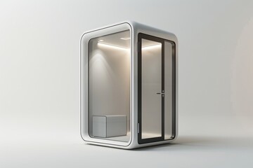 Private Phone Booth with Soundproof Walls for Focused Work and Branding Opportunities