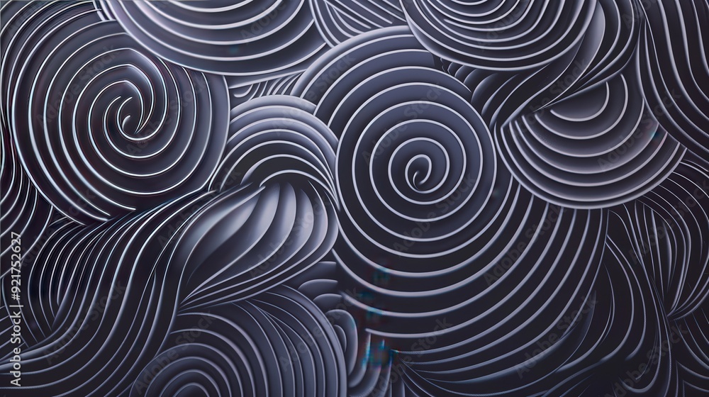 Poster a stylish line pattern with interlocking circular lines creating a detailed and intricate design