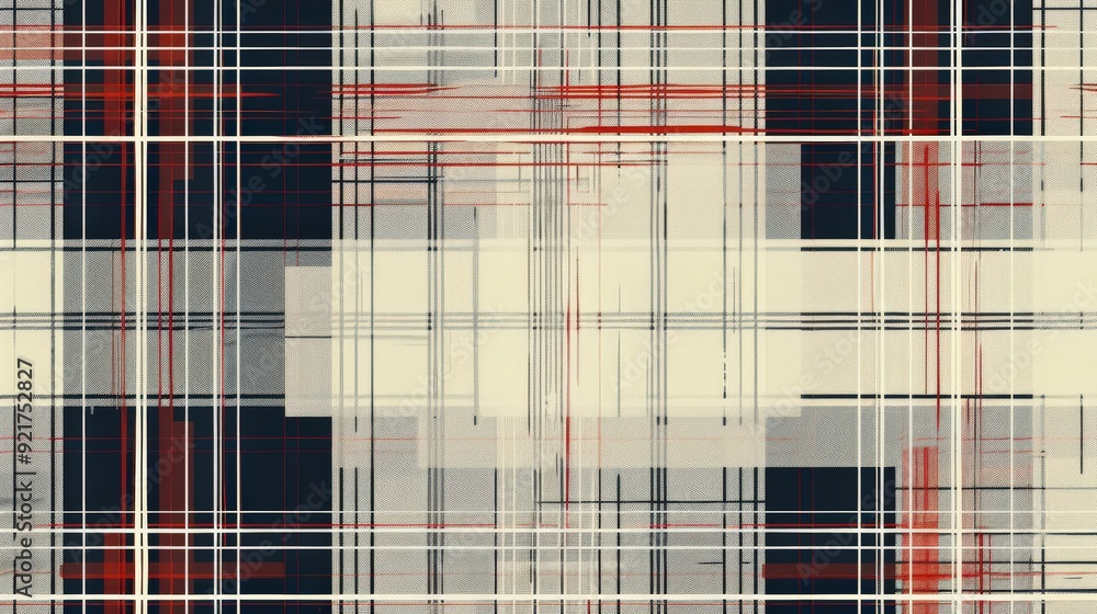 Aufkleber a stylish line pattern with overlapping horizontal and vertical lines forming a plaid-like design.