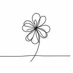 clover silhouette thin lines 