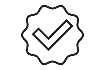 Blue check mark tick verification icon symbol vector.