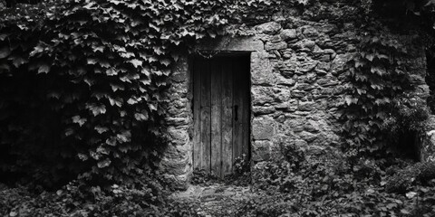 Old stone building with vines and ivy
