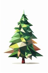 Obraz premium Illustration von einem Abstrakten Polygon Tannenbaum