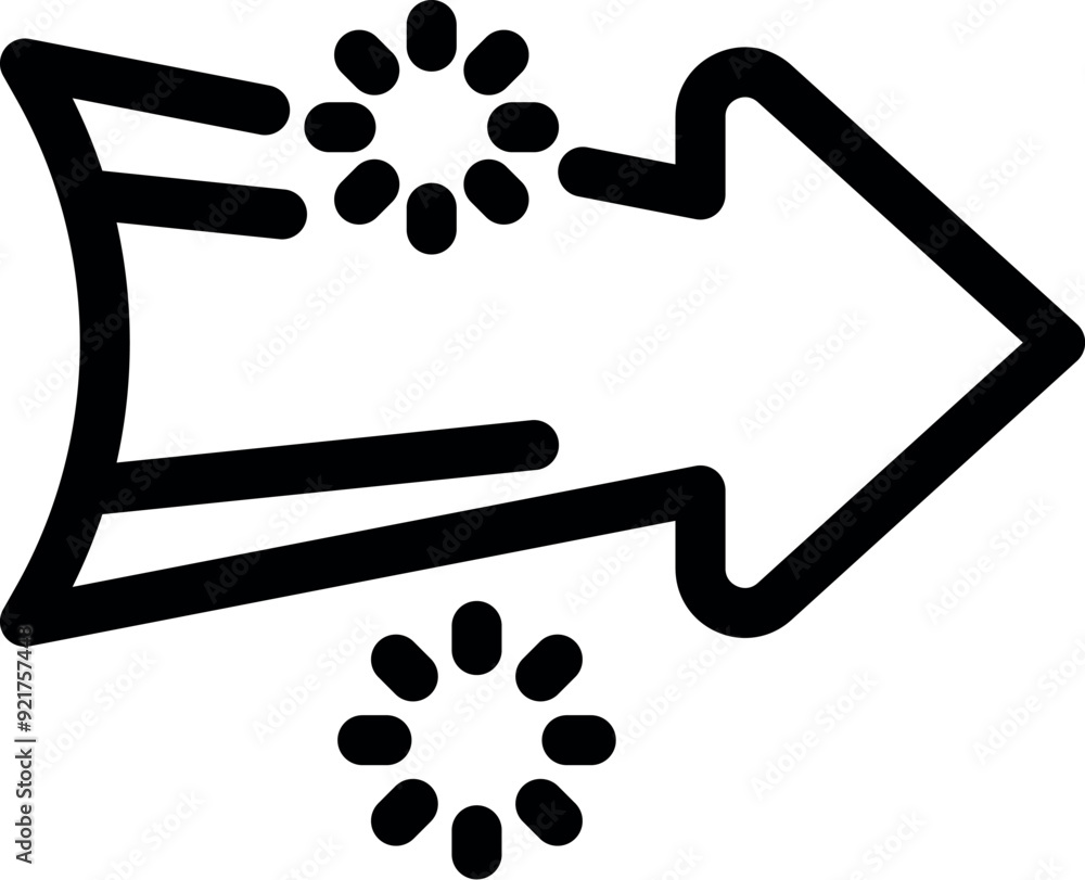 Poster Simple vector showing the concept of fast delivery service with an arrow moving fast