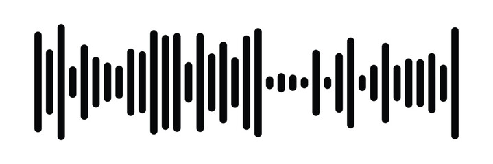 Music player sound bar. Audio speech spectrum noise collection. Sound waves of voice. Record interface. Equalizer icons with soundwave line isolated on white background in eps 10.
