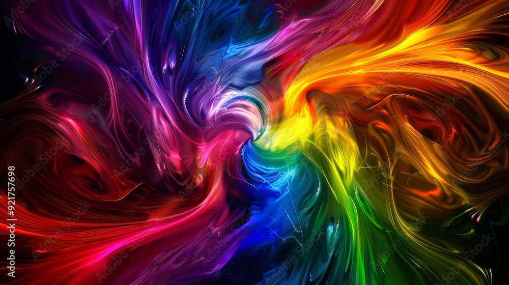 Aufkleber a vibrant swirl of colors creating a dynamic and energetic abstract design. the image evokes a sense