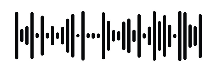 Music player sound bar. Audio speech spectrum noise collection. Sound waves of voice. Record interface. Equalizer icons with soundwave line isolated on white background in eps 10.