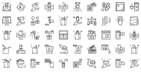 Mega Set Of Vector E Shopping Isolated Silhouette Solid Icons With E-Shopping,Payment,E-Commerce,Online-Shopping,Shopping Vector Icon Set Linear Pictogram Pack