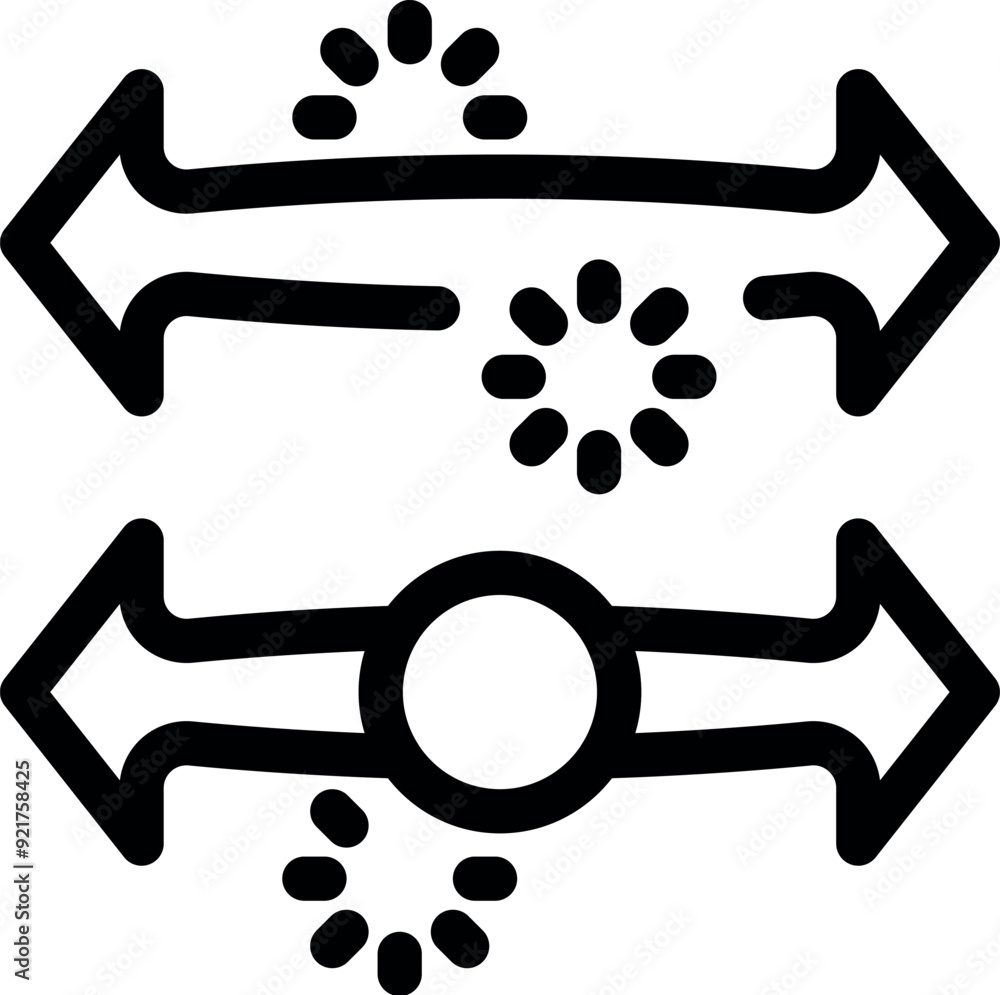 Poster simple black and white vector icon set representing two different data transferring processes with l