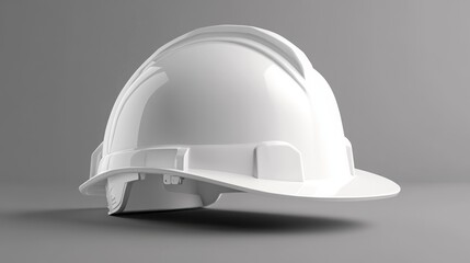 A white hard hat with a gray background.