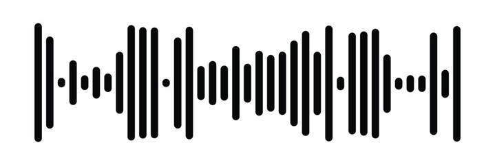 Waves of the equalizer. Vector illustration of music sound on isolated background. Drawing of radio signal painted by black inks. Sketch of musical soundtrack. Etching of voice record. In eps 10.
