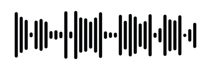 Waves of the equalizer. Vector illustration of music sound on isolated background. Drawing of radio signal painted by black inks. Sketch of musical soundtrack. Etching of voice record. In eps 10.