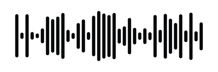 Waves of the equalizer. Vector illustration of music sound on isolated background. Drawing of radio signal painted by black inks. Sketch of musical soundtrack. Etching of voice record. In eps 10.