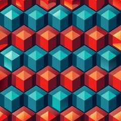 Seamless pattern of 3D cubes with textured surfaces