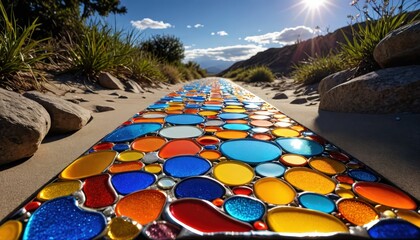 Colorful Stone Pathway in the Desert.