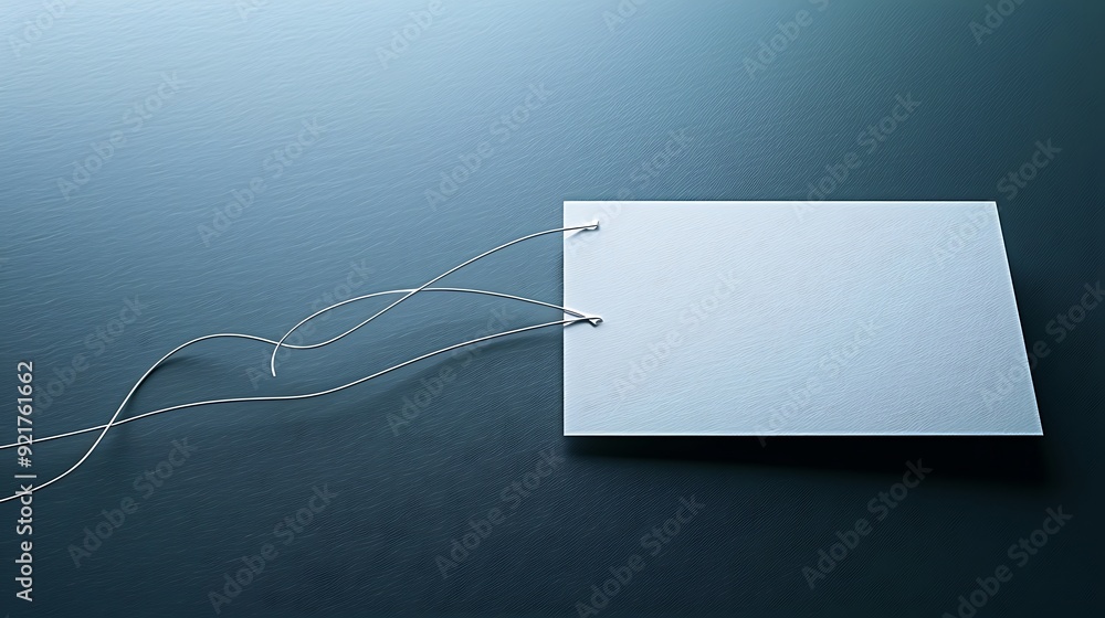 Poster Abstract Composition with White Paper and Strings