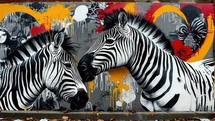 Two Zebras Graffiti.