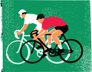 vector illustration of the persons riding a bicycles