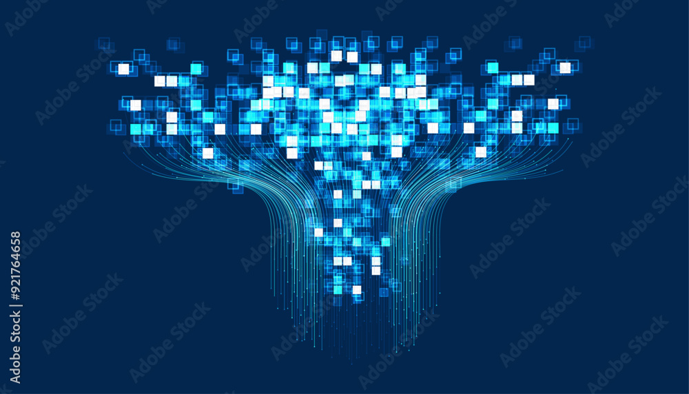 Poster technology background. big data visualization concept. abstract technology circuit board circle