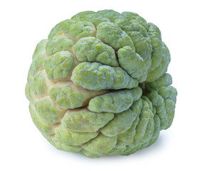 Custard apple a tropical fruit on white background, Fresh custard apple sweet fruit isolate on white with clipping path.
